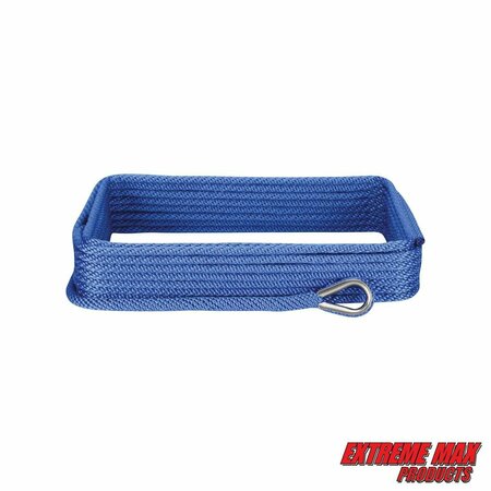 Extreme Max Extreme Max 3006.2051 BoatTector Solid Braid MFP Anchor Line with Thimble - 3/8" x 50', Royal Blue 3006.2051